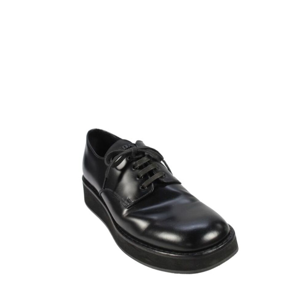 Prada Mens Leather Square Toe Lace Up Oxfords Black Size 7